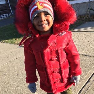Kids Red Shearling jacket